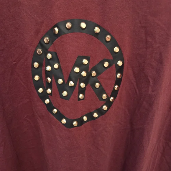 Michael Kors Dark Red Studded Logo Tee 3X - Picture 2 of 2